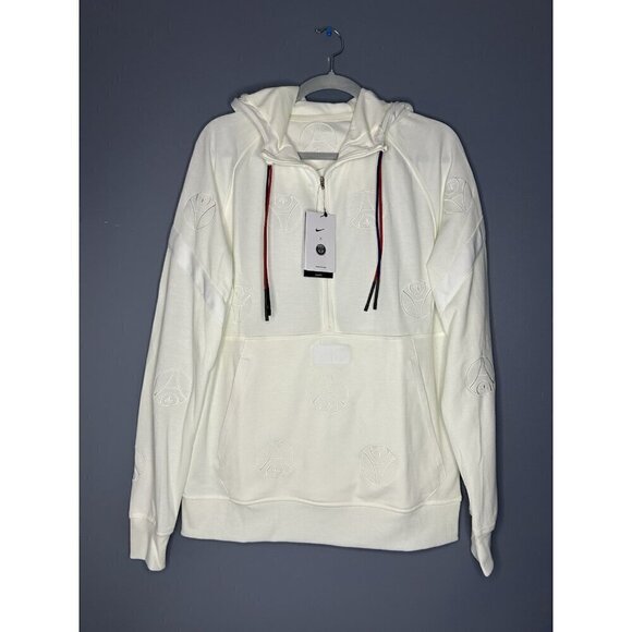 Nike x Paris Saint-Germain 1/2 Zip Men M Sail/White DX5690-133 PSG Hoodie Soccer - Picture 5 of 16